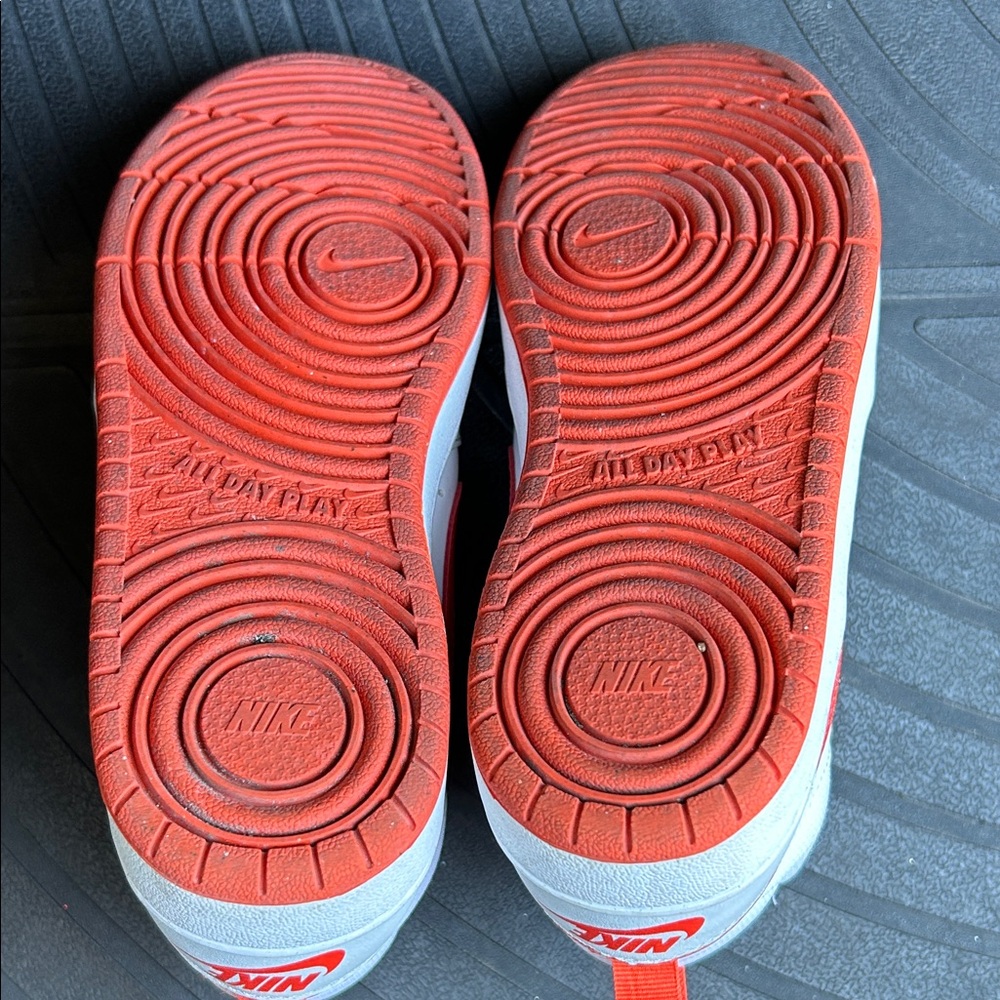 Nike White and Orange High-Top Sneakers - Picture 5 of 9